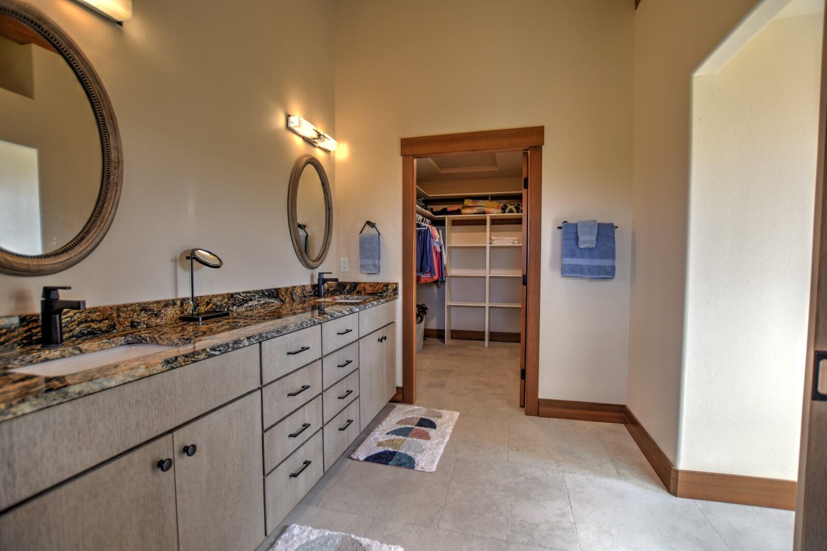 10 Valley View Road Ridgway, CO 81432 - Photo 14 of 33 a en suite bathroom with a granite countertop sink and a mirror