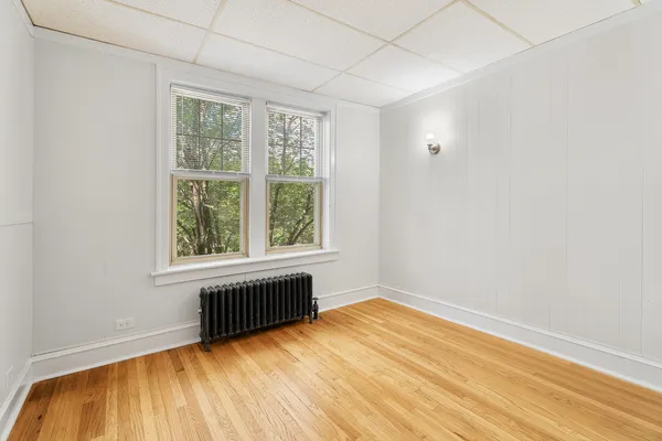 an empty room with a window