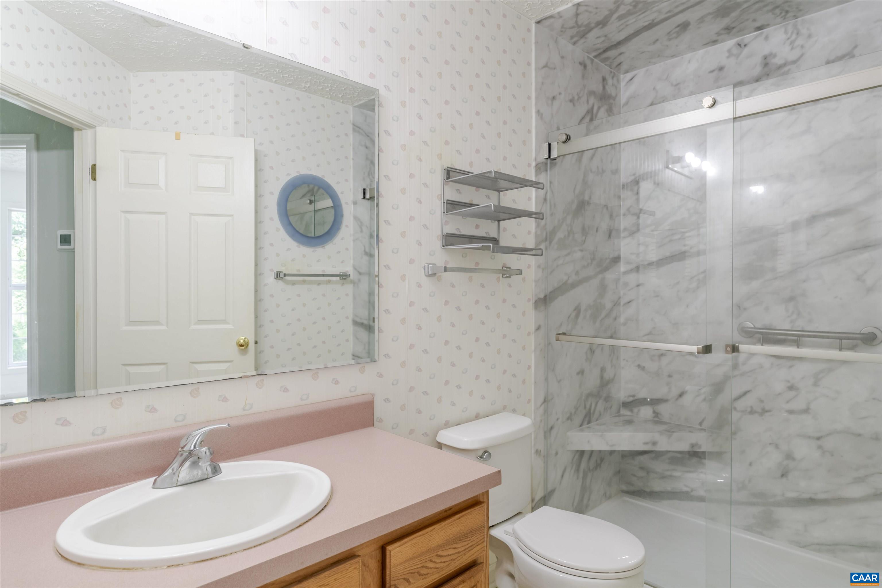 5860 Bearwood Road Crozet, VA 22932 - Photo 42 of 67 a bathroom with a sink a toilet and shower