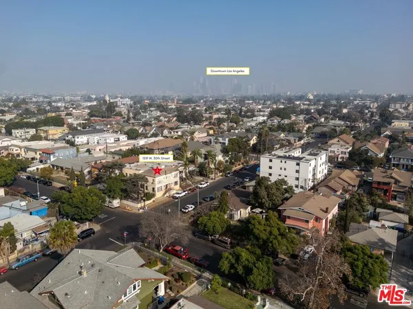 an aerial view of a city