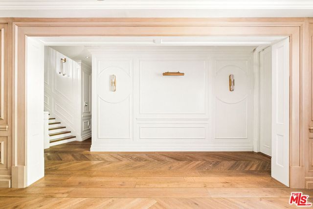 a view of wooden door