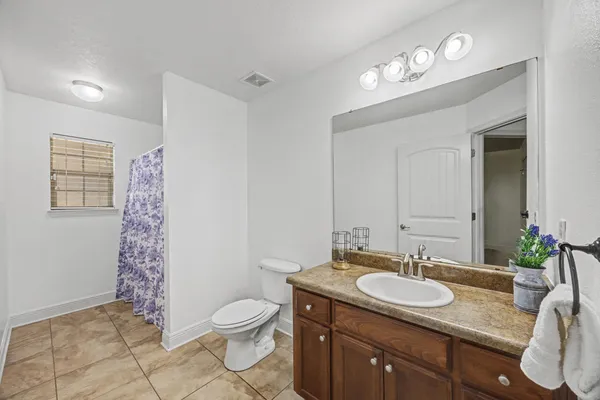 an outdoor view with patio