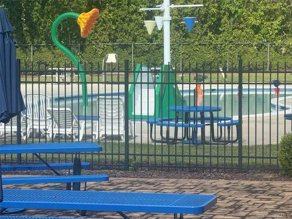 a view of a chair and table