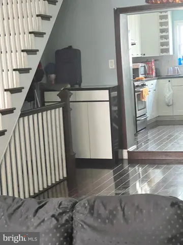 a view of a kitchen from the kitchen