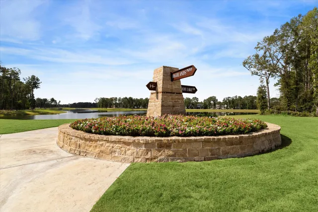 a view of a garden with a fountain