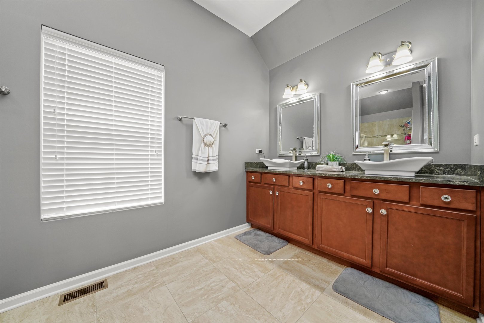 749 North Misty Ridge Drive Romeoville, IL 60446 - Photo 18 of 44 a bathroom with a granite countertop sink vanity and mirror