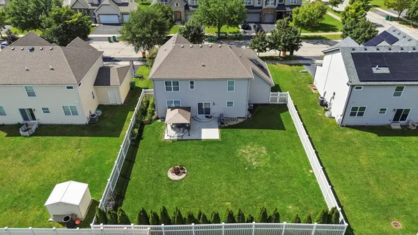 an aerial view of a house