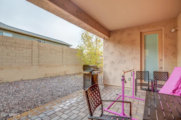a view of an outdoor space with seating area