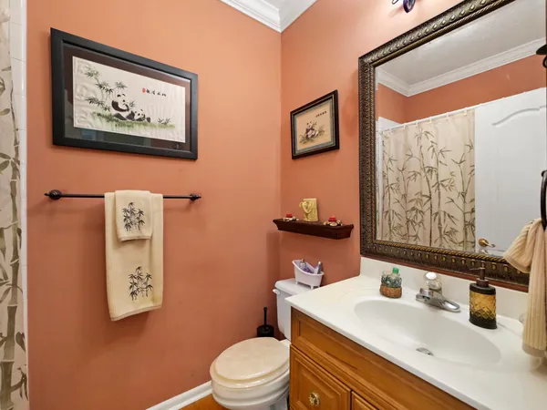 a bathroom with a toilet a sink and a mirror