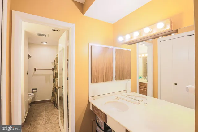 a bathroom with a bathtub and a toilet