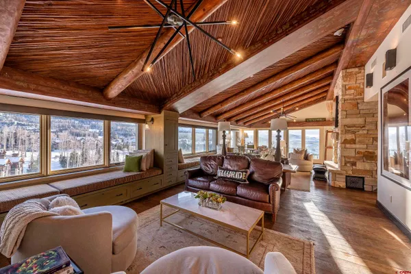 a living room with furniture