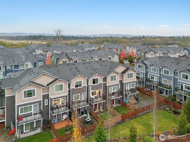 an aerial view of multiple house