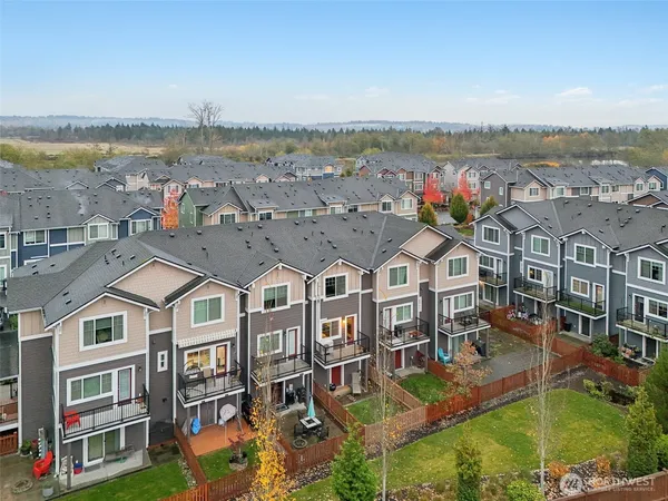 an aerial view of multiple house