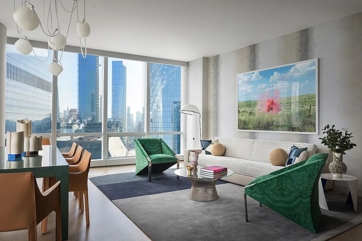 15 Hudson Yards, Unit 25H Manhattan, NY 10001 - Photo 15 of 16 a living room with furniture and a large window