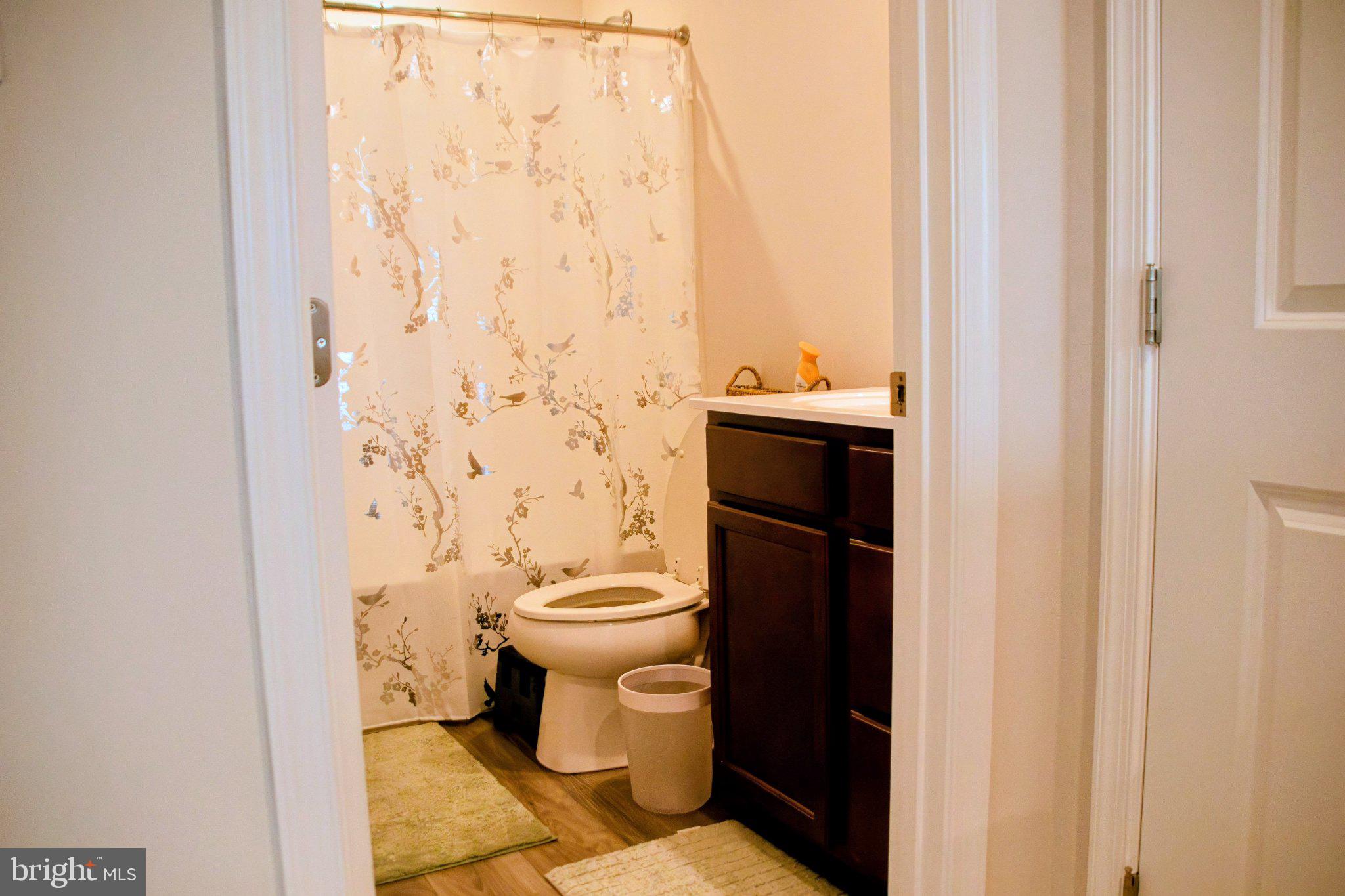 46 Mudstone Road Dover, DE 19904 - Photo 18 of 20 a bathroom with a toilet and a shower curtain