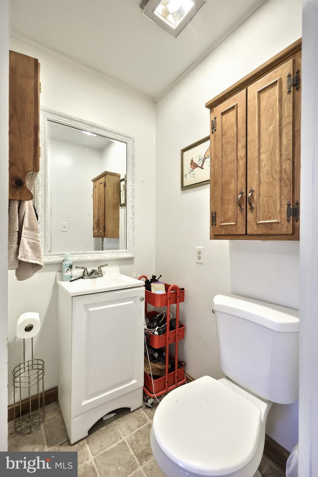 492 Bollinger Road Littlestown, PA 17340 - Photo 26 of 47 a bathroom with a toilet a sink and a mirror