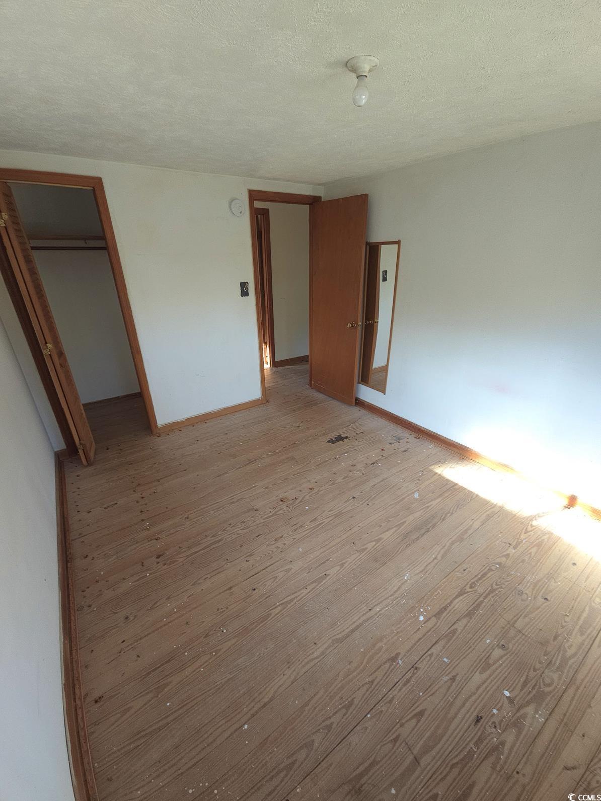 150 Landmark Road Conway, SC 29527 - Photo 19 of 35 Unfurnished bedroom with a spacious closet, a textured ceiling, and wood-type flooring