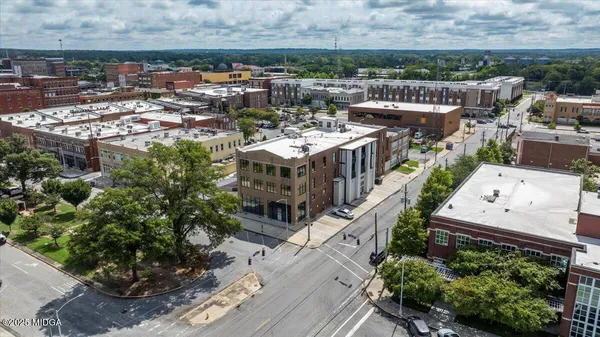 an aerial view of multiple house