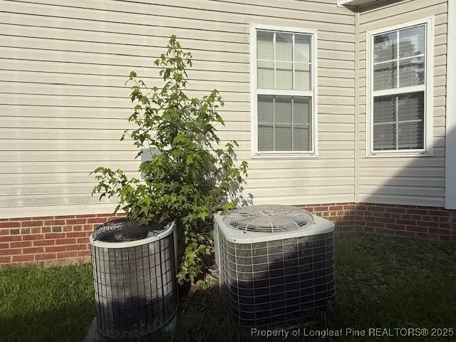 a view of a backyard with a large tree