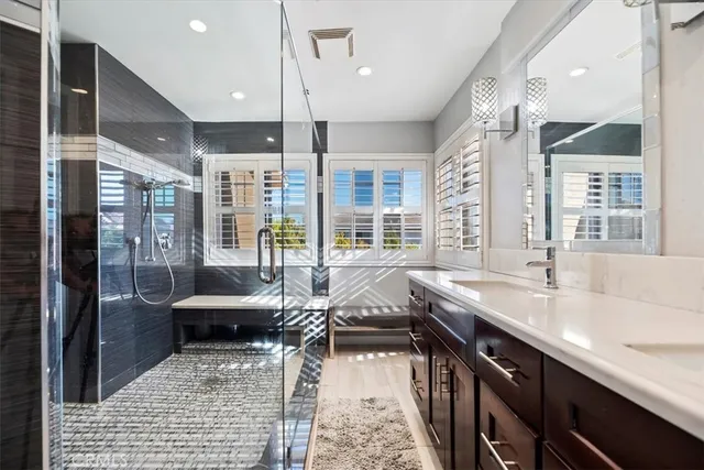 a view of a backyard with sitting area