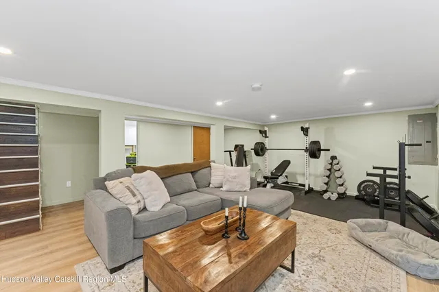 a living room with furniture