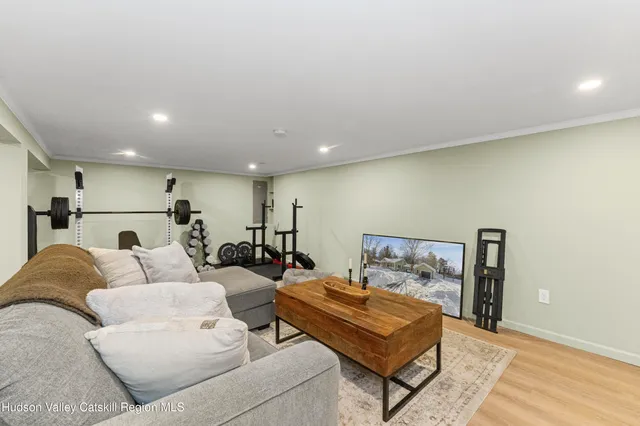 a living room with furniture