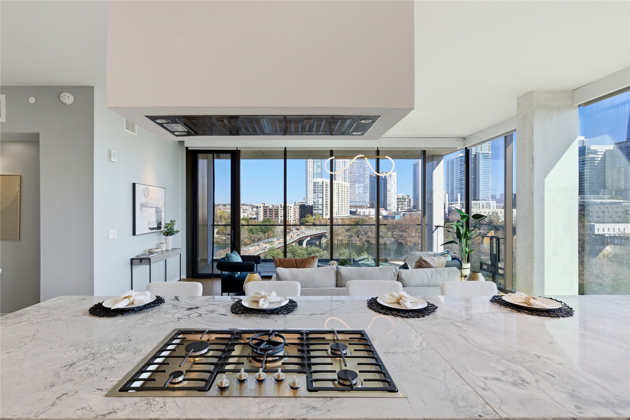1211 West Riverside Drive, Unit 6B Austin, TX 78704 - Photo 5 of 40 a view of a living room and floor to ceiling window or couch