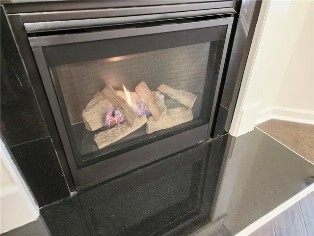 a close view of fireplace