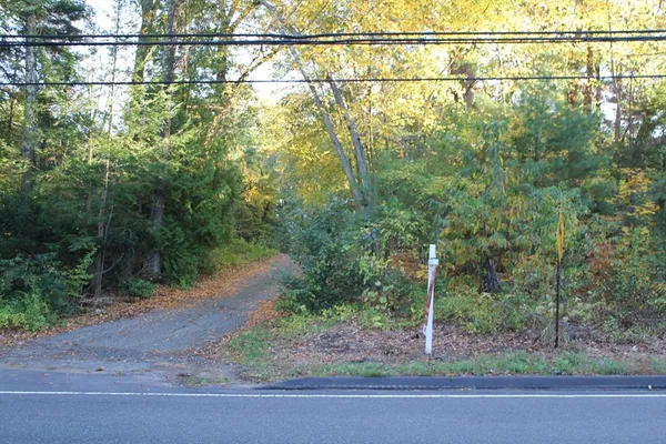 a view of a yard with a street