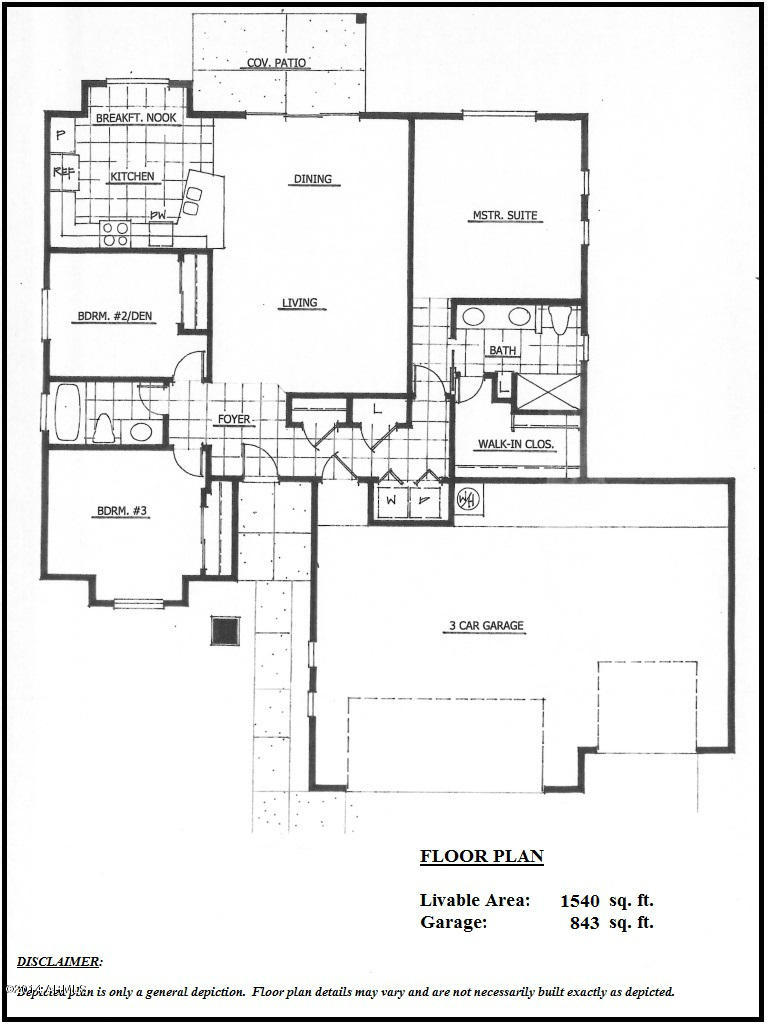 609 North Blue Spruce Road Payson, AZ 85541 - Photo 2 of 2 Floor Plan - 1540sf