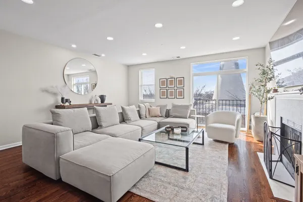 a living room with furniture