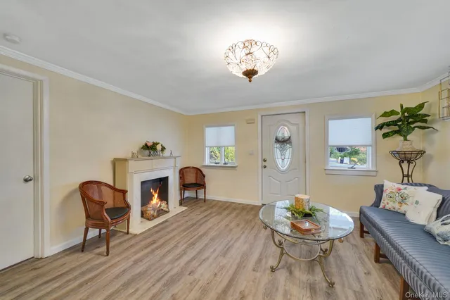 a living room with furniture