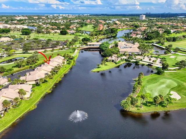 a view of a lake with a houses