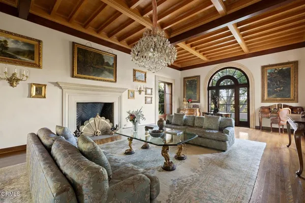 a living room with furniture