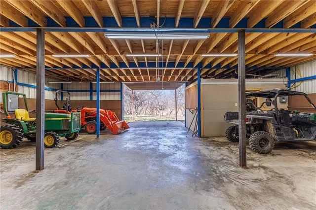 a view of a storage room with utility area