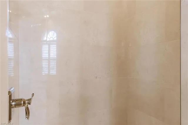 a view of a room with windows