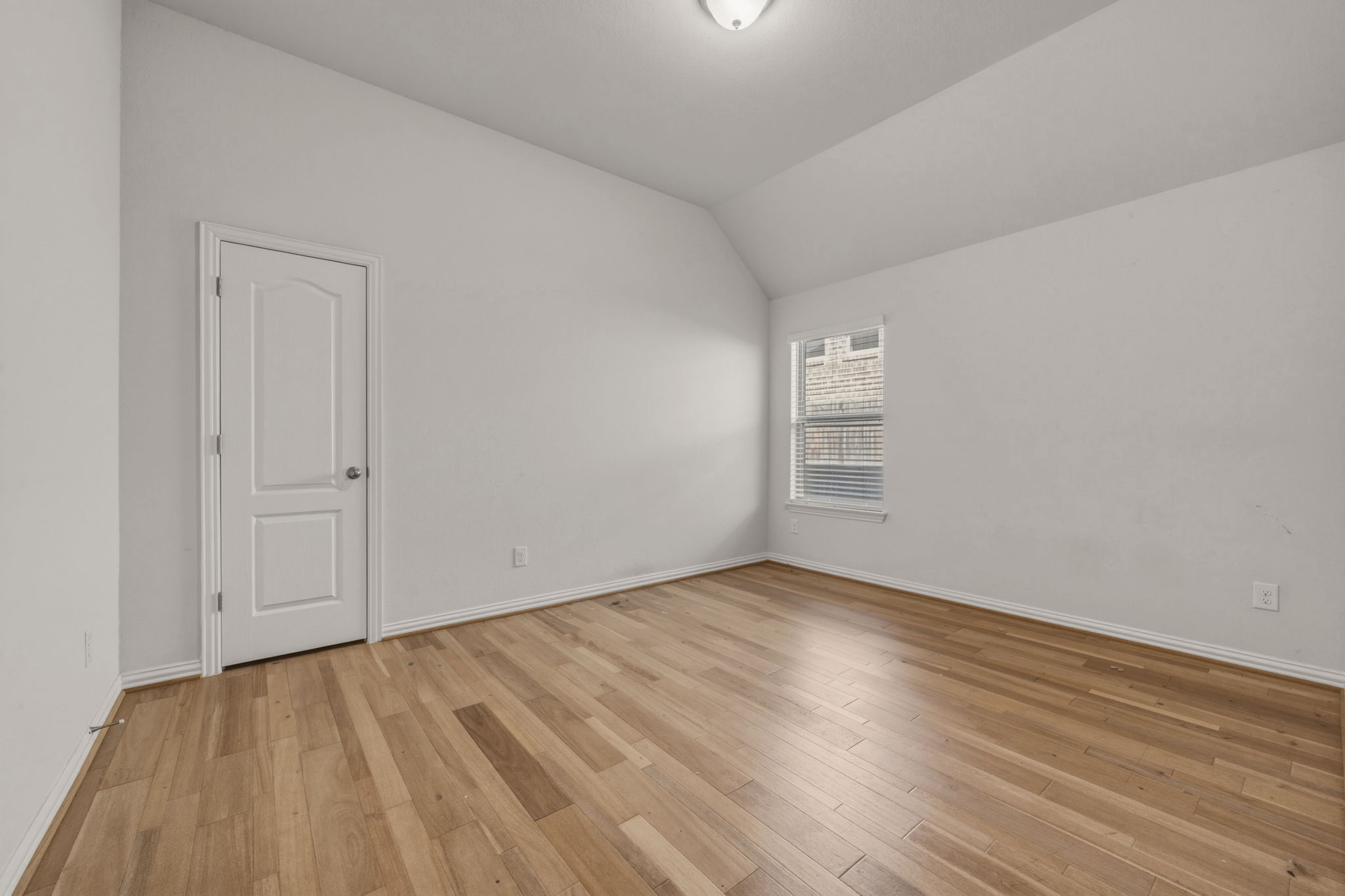 918 Leadtree Loop Buda, TX 78610 - Photo 22 of 27 Unfurnished room featuring lofted ceiling and light wood-style floors