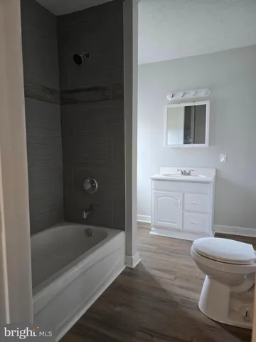 a bathroom with a toilet and a bathtub