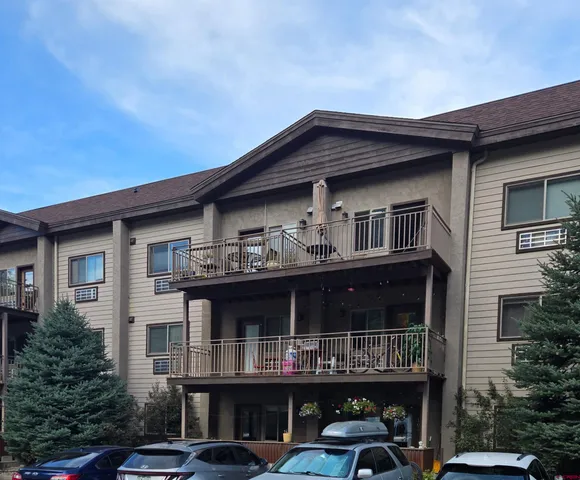 a view of building with a lot of windows