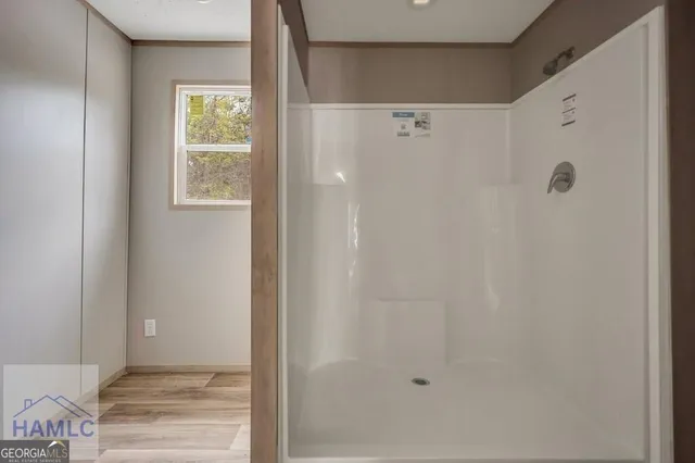 a bathroom with a shower