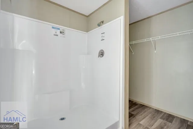 a bathroom with a shower