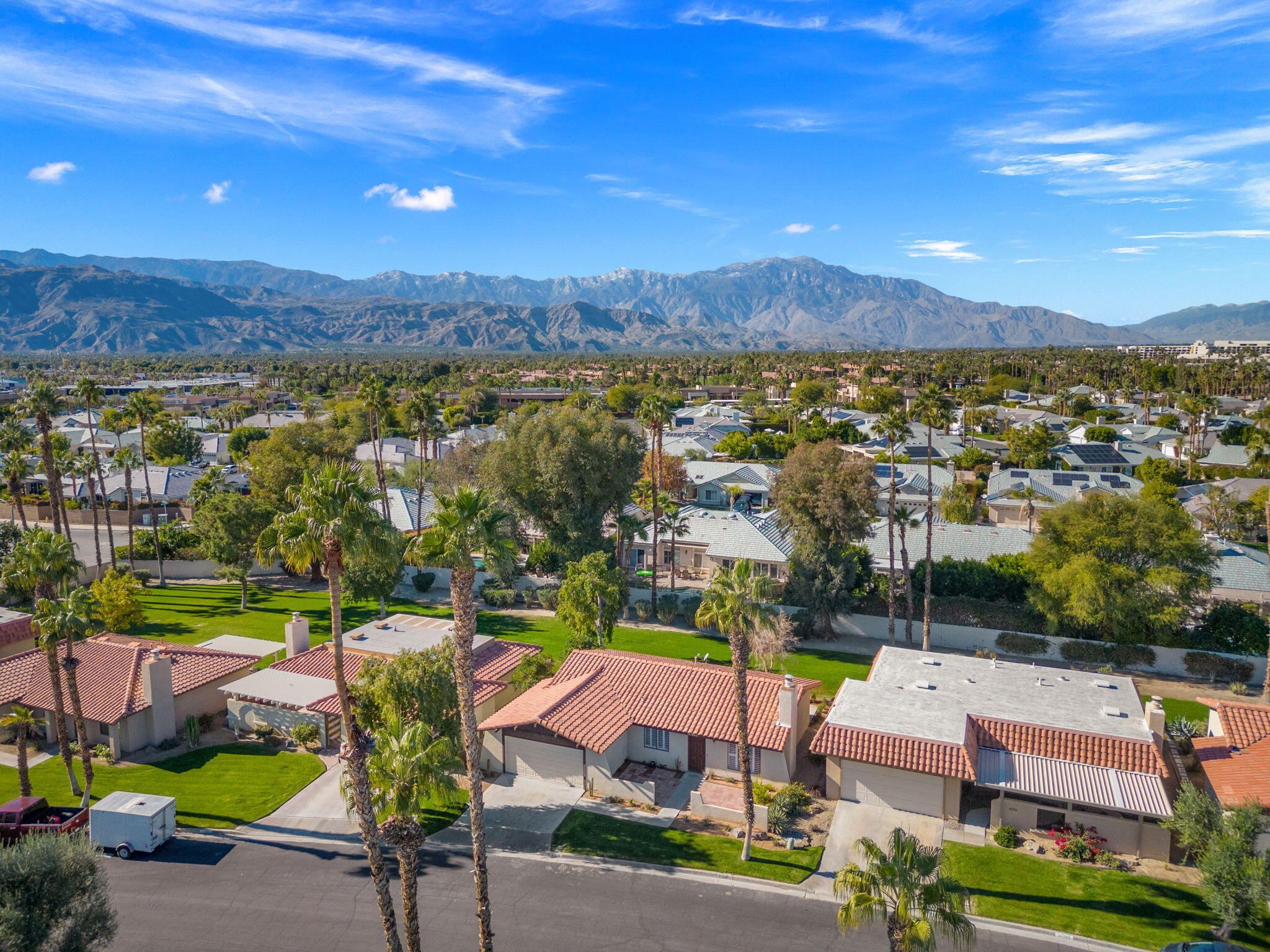 41045 Largo Palm Desert, CA 92211 - Photo 46 of 46 an aerial view of a house with a garden