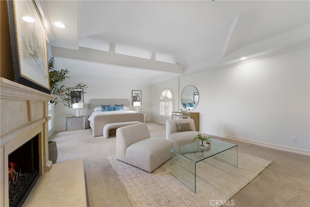 82 Ritz Cove Drive Dana Point, CA 92629 - Photo 26 of 48 a living room with furniture a fireplace and potted plants