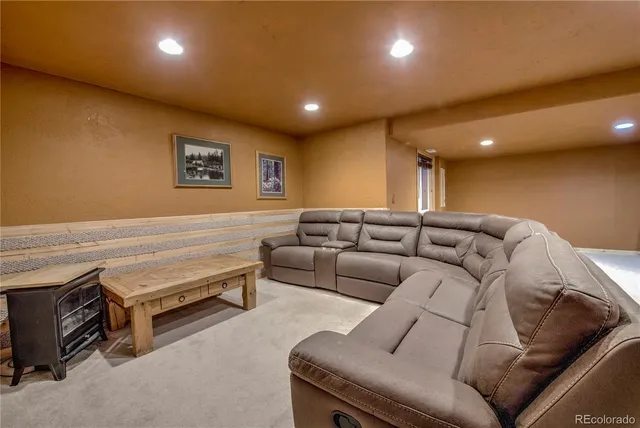 a living room with furniture and a couch
