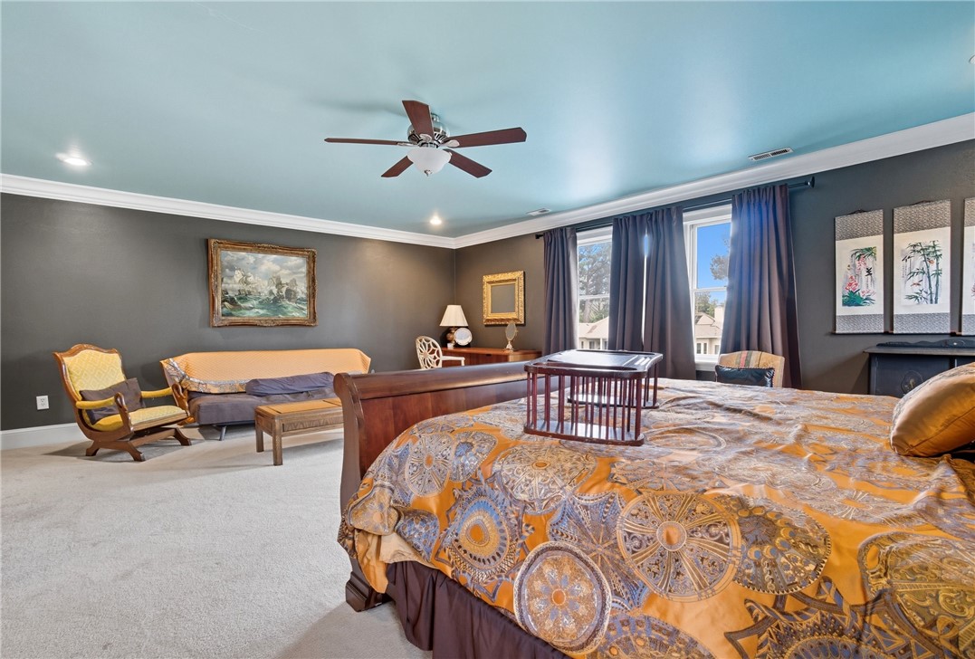2328 Spindrift Road Virginia Beach, VA 23451 - Photo 25 of 50 Carpeted bedroom featuring crown molding and ceiling fan
