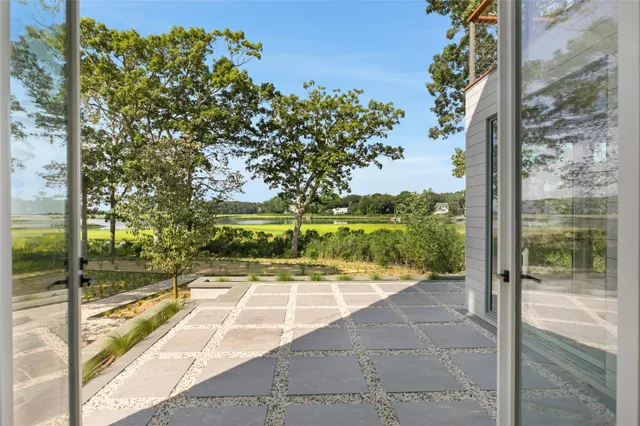 a view of a garden from a window