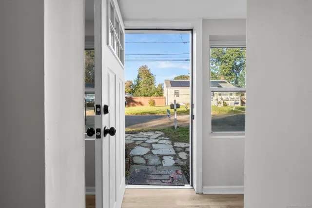 a view of a door front of a house