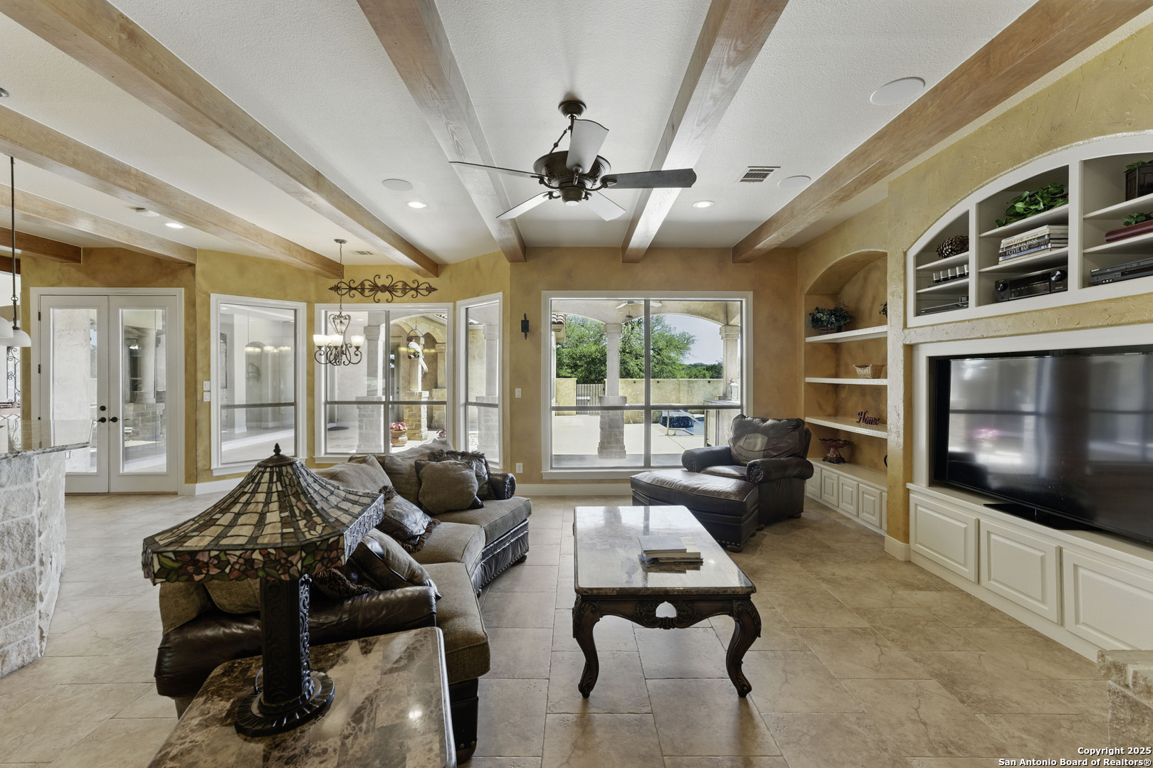 211 Macaw Lane Spring Branch, TX 78070 - Photo 17 of 85 a living room with furniture large window and flat screen tv