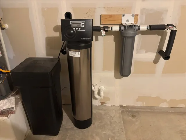 a view of a water heater room