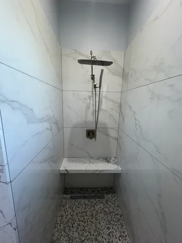 a bathroom with a shower